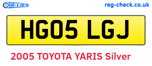 HG05LGJ are the vehicle registration plates.