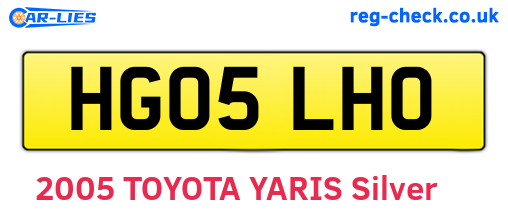 HG05LHO are the vehicle registration plates.