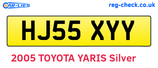 HJ55XYY are the vehicle registration plates.