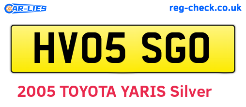 HV05SGO are the vehicle registration plates.