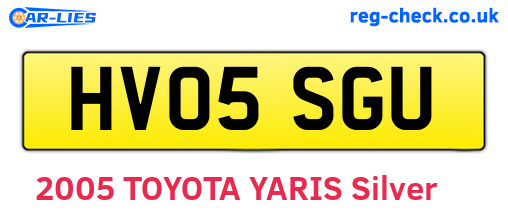 HV05SGU are the vehicle registration plates.