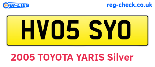 HV05SYO are the vehicle registration plates.