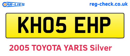KH05EHP are the vehicle registration plates.