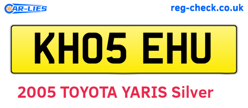 KH05EHU are the vehicle registration plates.
