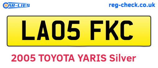 LA05FKC are the vehicle registration plates.