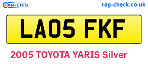 LA05FKF are the vehicle registration plates.