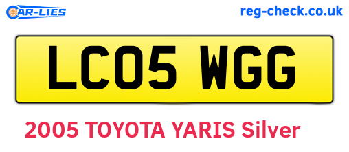LC05WGG are the vehicle registration plates.