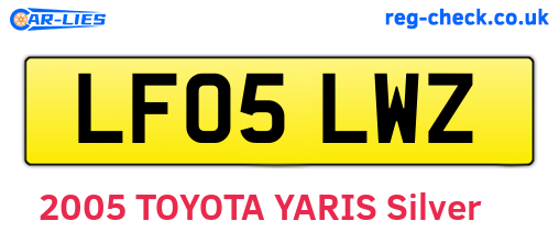 LF05LWZ are the vehicle registration plates.
