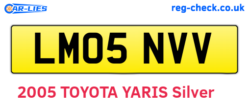 LM05NVV are the vehicle registration plates.