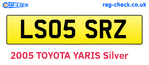 LS05SRZ are the vehicle registration plates.