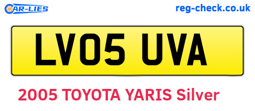 LV05UVA are the vehicle registration plates.