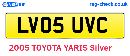 LV05UVC are the vehicle registration plates.