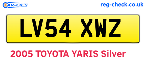 LV54XWZ are the vehicle registration plates.
