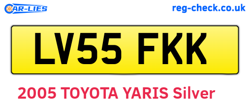 LV55FKK are the vehicle registration plates.