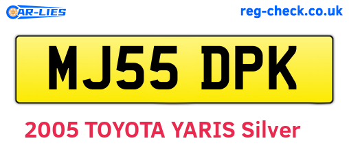 MJ55DPK are the vehicle registration plates.