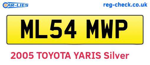 ML54MWP are the vehicle registration plates.