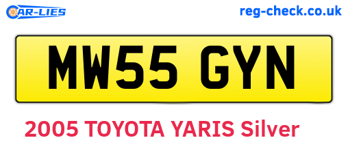 MW55GYN are the vehicle registration plates.