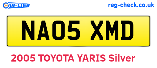 NA05XMD are the vehicle registration plates.