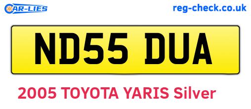 ND55DUA are the vehicle registration plates.