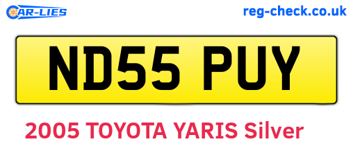 ND55PUY are the vehicle registration plates.