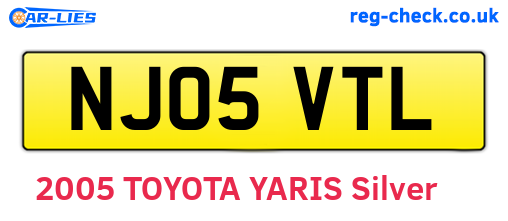 NJ05VTL are the vehicle registration plates.