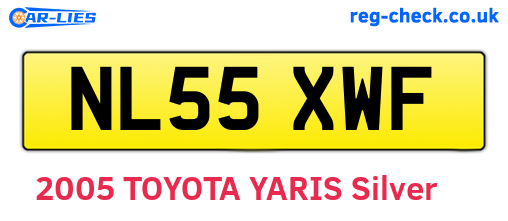 NL55XWF are the vehicle registration plates.