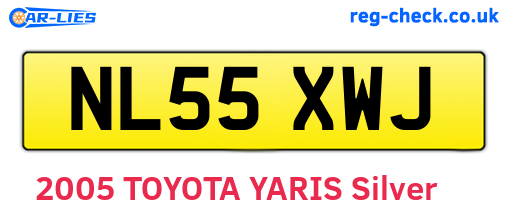 NL55XWJ are the vehicle registration plates.