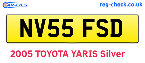 NV55FSD are the vehicle registration plates.