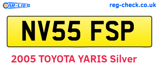 NV55FSP are the vehicle registration plates.