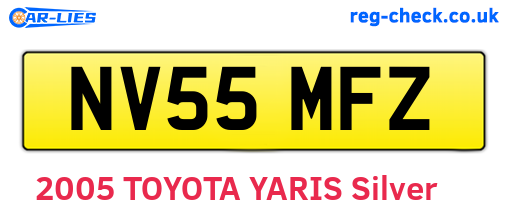 NV55MFZ are the vehicle registration plates.