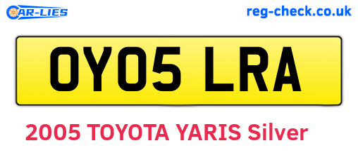 OY05LRA are the vehicle registration plates.