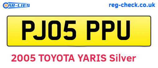 PJ05PPU are the vehicle registration plates.