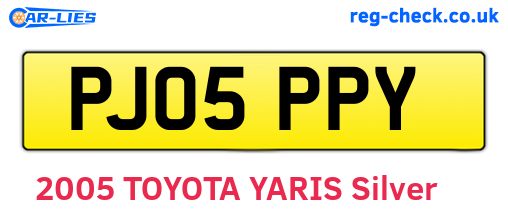 PJ05PPY are the vehicle registration plates.