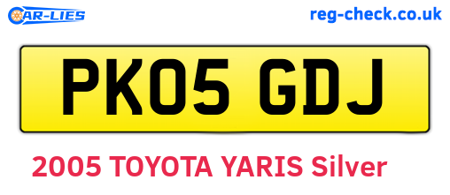 PK05GDJ are the vehicle registration plates.
