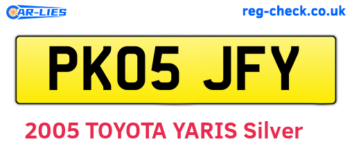 PK05JFY are the vehicle registration plates.
