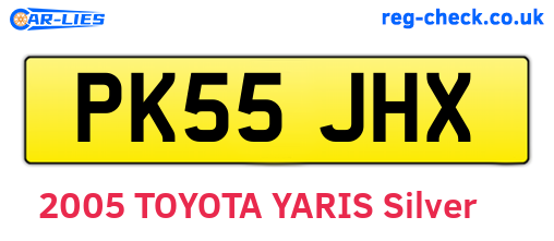 PK55JHX are the vehicle registration plates.