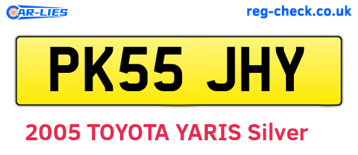 PK55JHY are the vehicle registration plates.