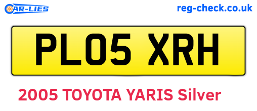 PL05XRH are the vehicle registration plates.