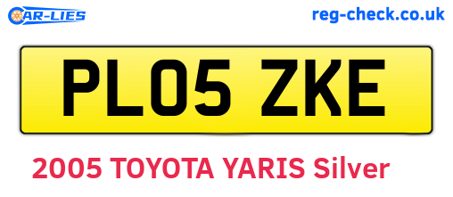PL05ZKE are the vehicle registration plates.