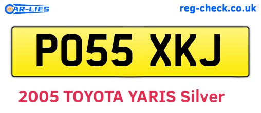 PO55XKJ are the vehicle registration plates.