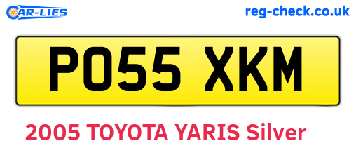 PO55XKM are the vehicle registration plates.