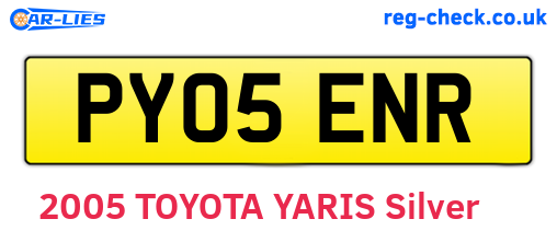 PY05ENR are the vehicle registration plates.