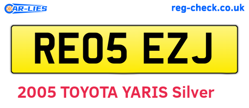 RE05EZJ are the vehicle registration plates.