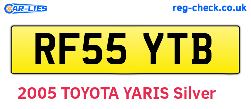 RF55YTB are the vehicle registration plates.