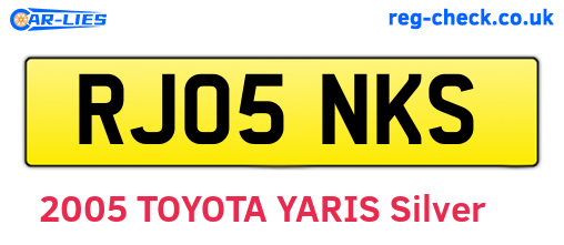 RJ05NKS are the vehicle registration plates.