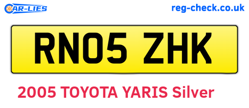 RN05ZHK are the vehicle registration plates.