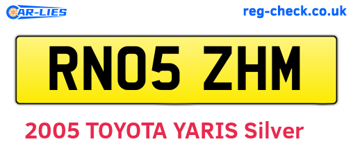 RN05ZHM are the vehicle registration plates.
