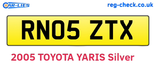 RN05ZTX are the vehicle registration plates.