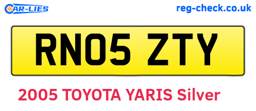 RN05ZTY are the vehicle registration plates.