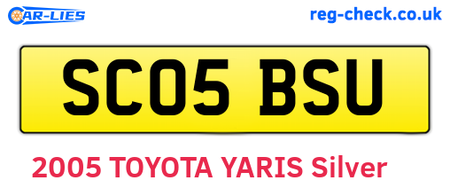 SC05BSU are the vehicle registration plates.